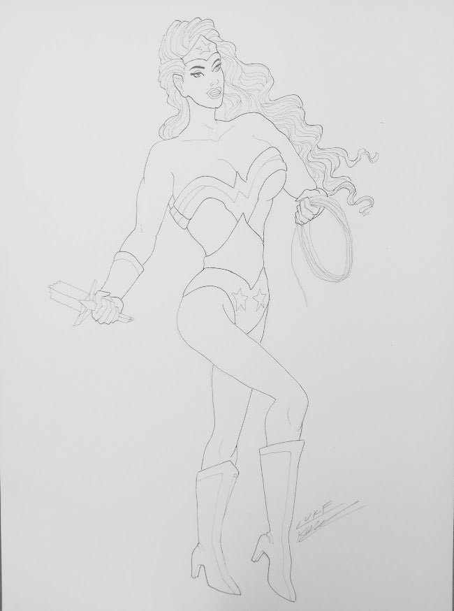 Wonder Woman Pencil Drawing - michael bridges Comic Book Character Art